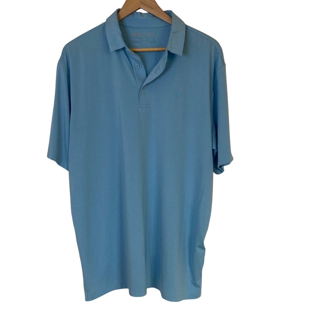 Ariat Tek Mens Blue Short Sleeve Polo Shirt Size Large Performance Outdoors Golf